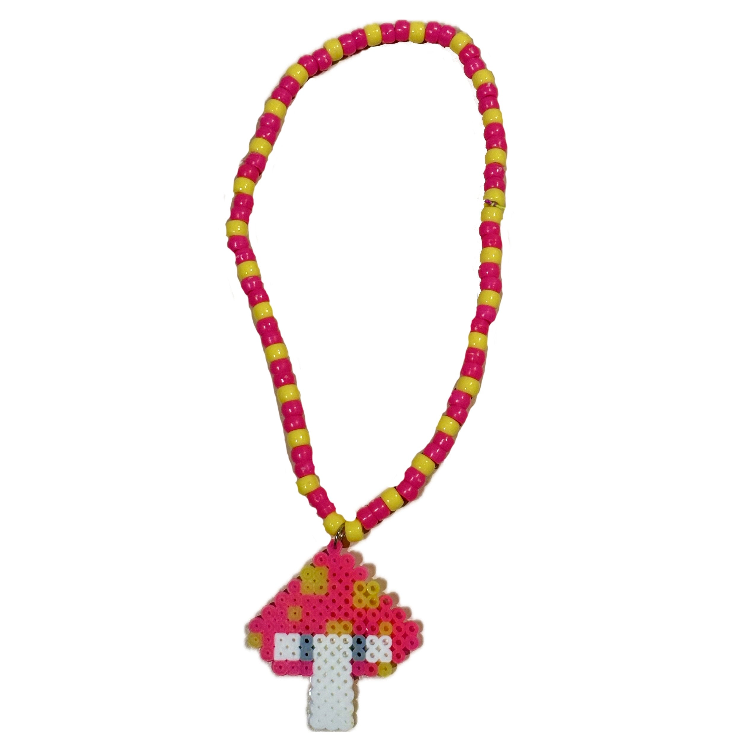 Mushroom Perler Kandi Necklace